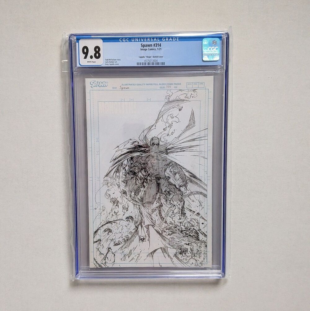 Spawn #314 Capullo Virgin Sketch Cover CGC 9.8 Grade Comic McFarlane Collectable
